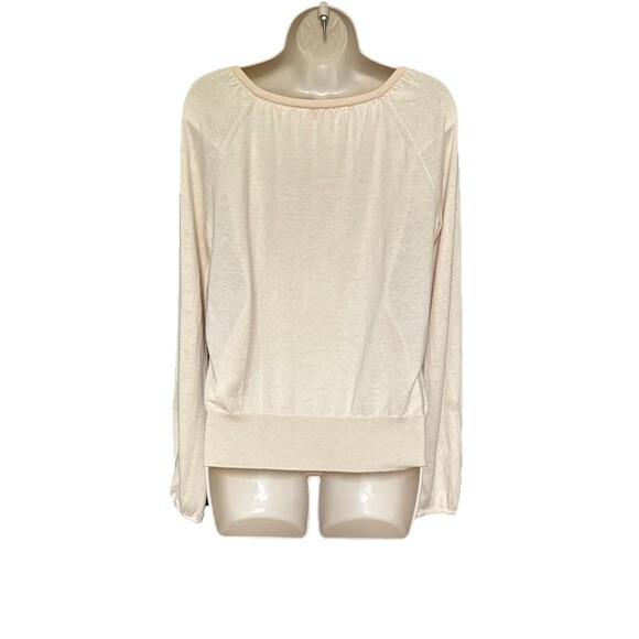 Tory Burch Gemini Size Small Link 100% Cashmere Cream Sweater $325 Logo - Picture 4 of 15